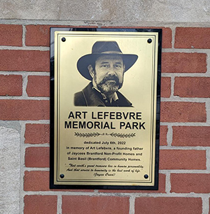 Art Lefebvre memorial plaque.